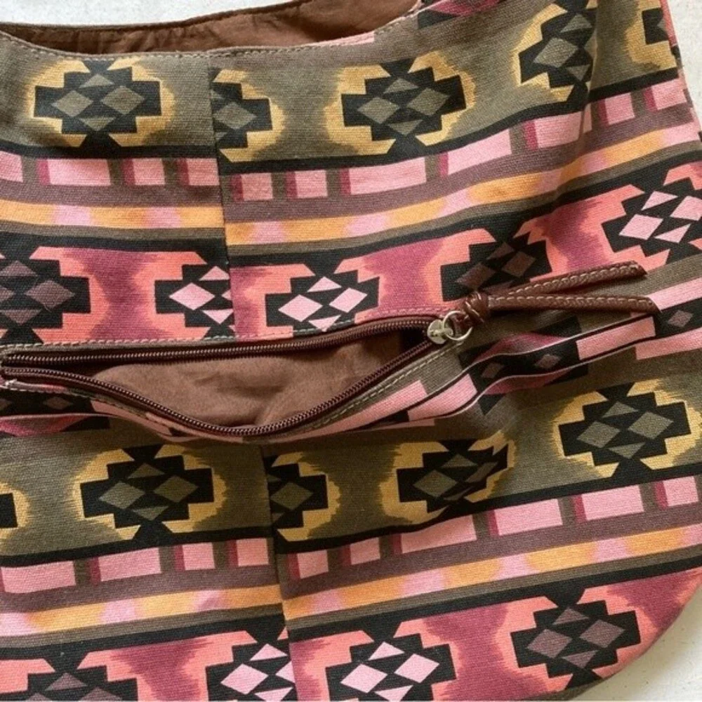 Aztec Hobo Boho Large Bag Purse Tassels Multi Colored VEGAN by Union Bay